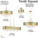 Verdi Square 3 Light 14 inch Soft Gold With Gold Leaf Convertible Pendant Ceiling Light